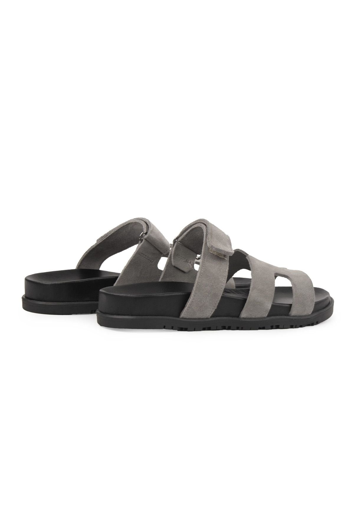 Pegia Women's Suede Strap Slippers 215516  - Grey