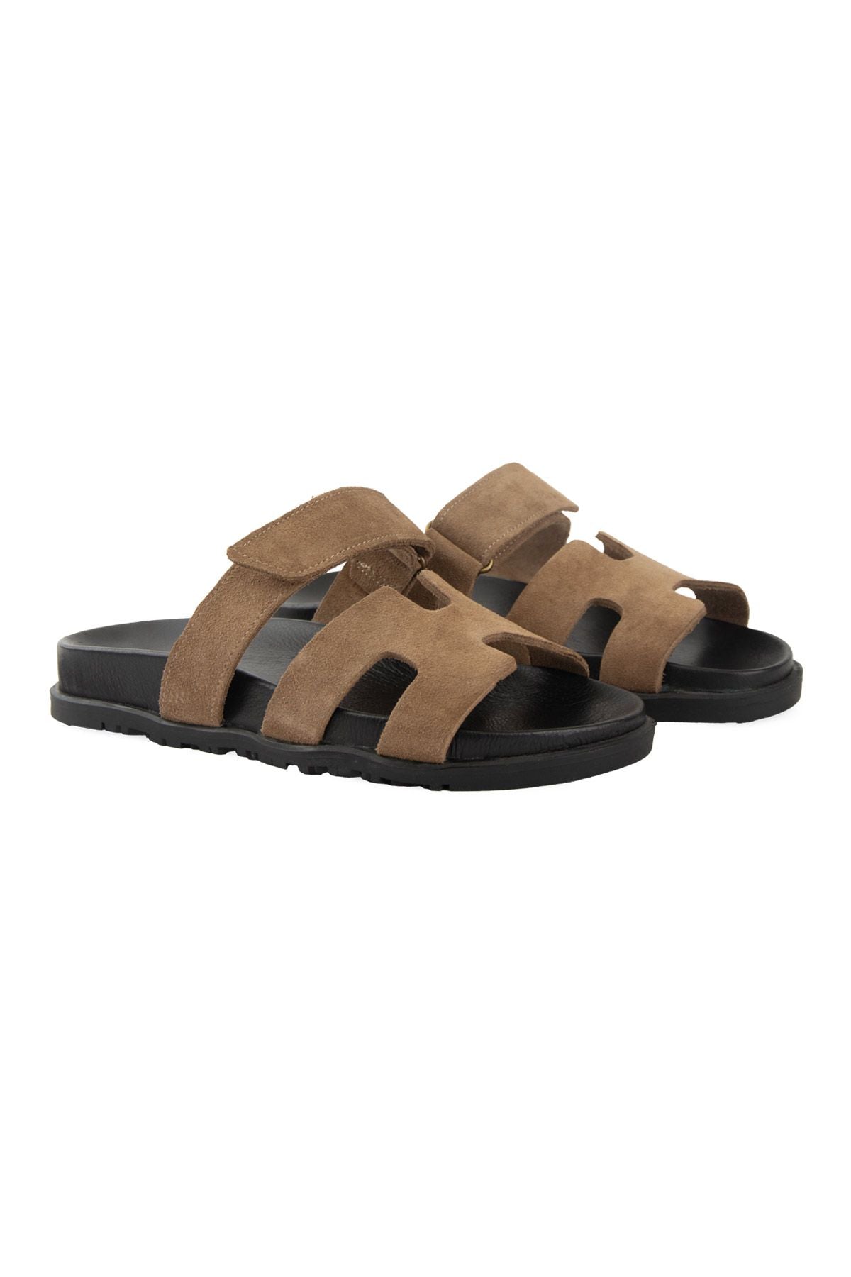 Pegia Women's Genuine Suede Strap Sandal 215555  - Stone