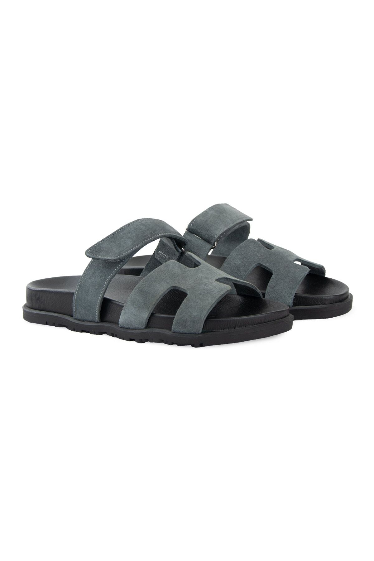 Pegia Women's Genuine Suede Strap Sandal 215555  - Grey