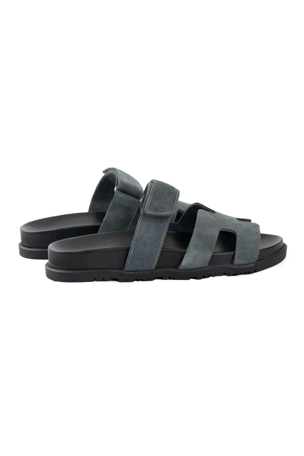 Pegia Women's Genuine Suede Strap Sandal 215555  - Grey