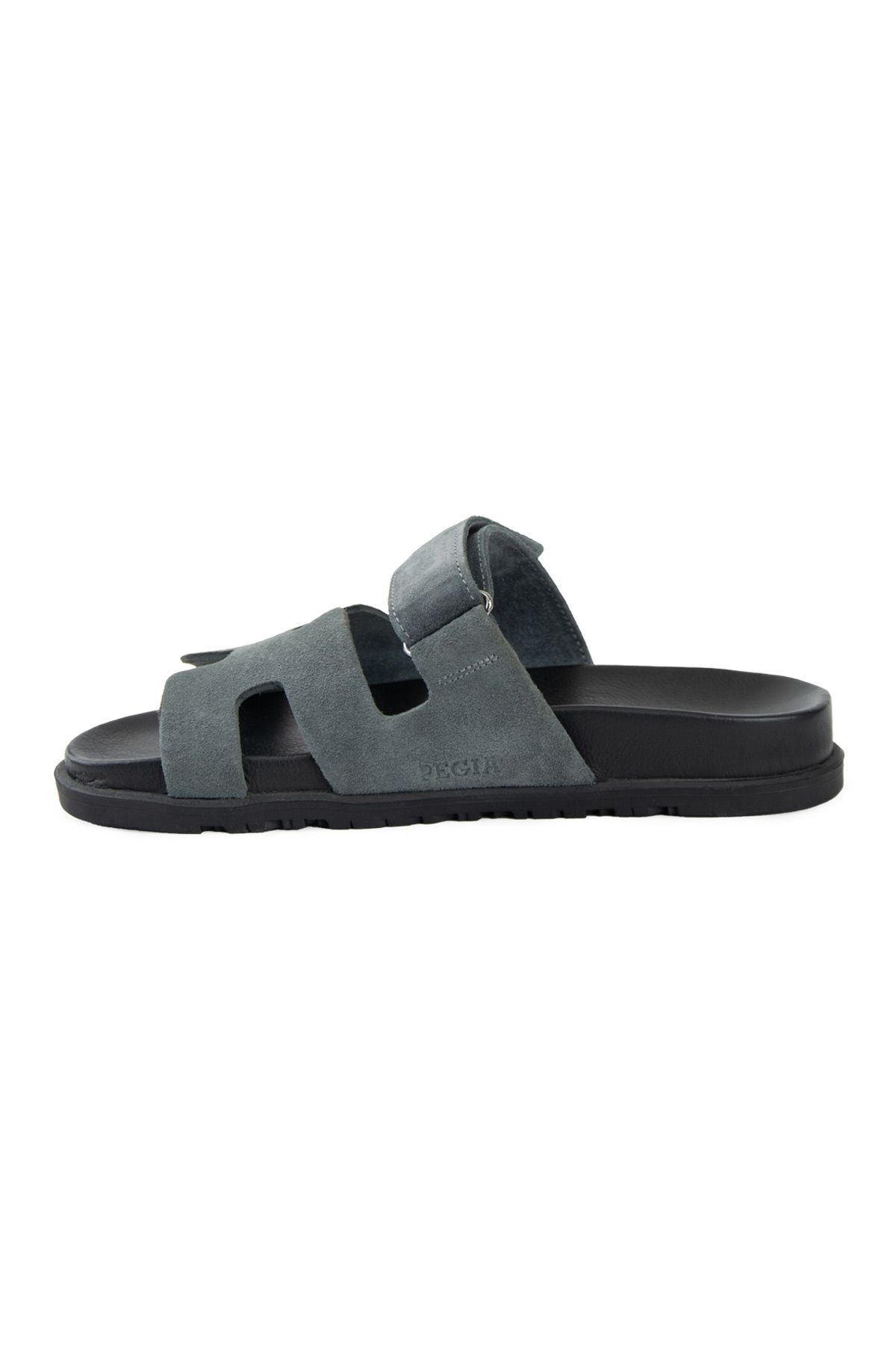 Pegia Women's Genuine Suede Strap Sandal 215555  - Grey
