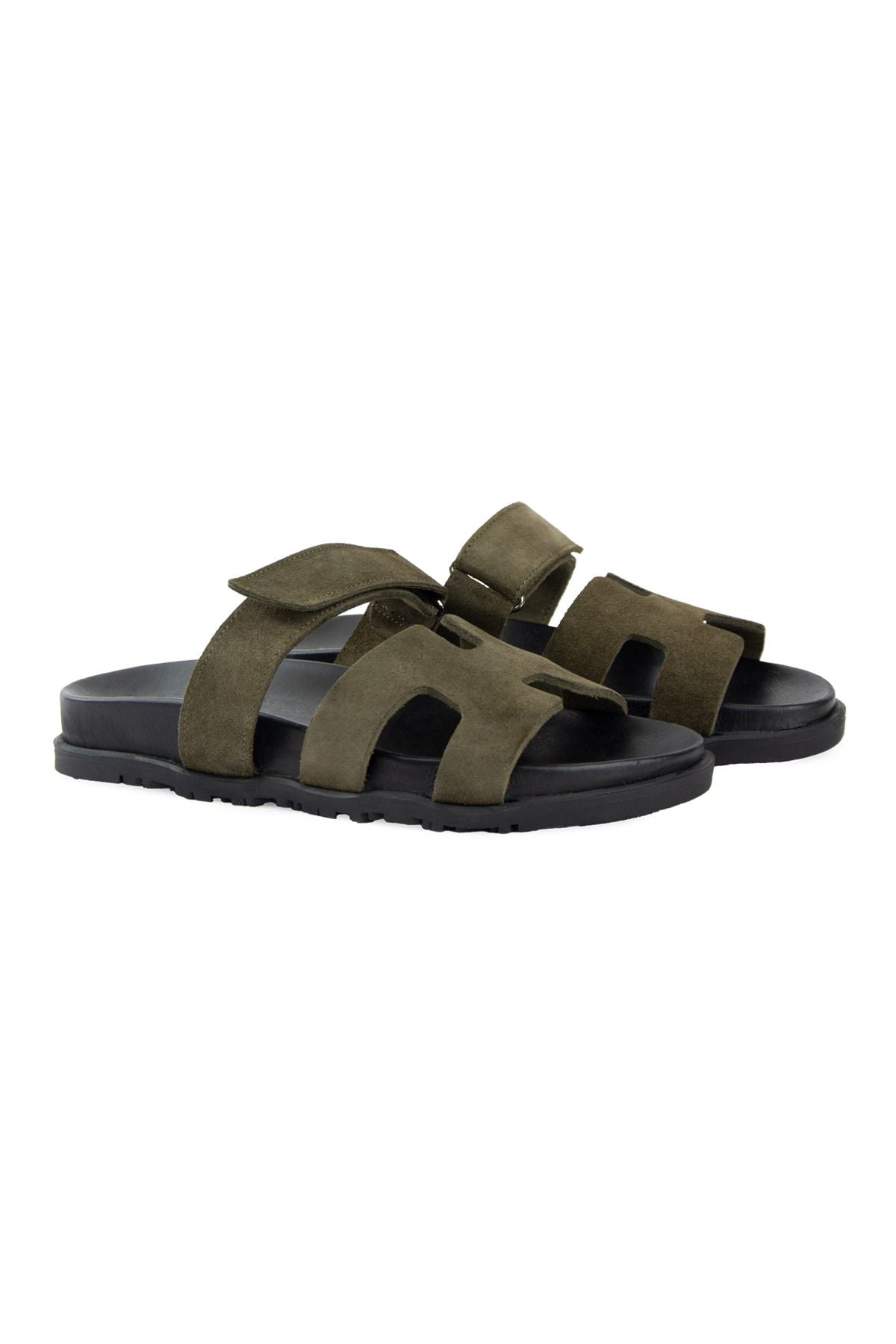 Pegia Women's Genuine Suede Strap Sandal 215555  - Khaki