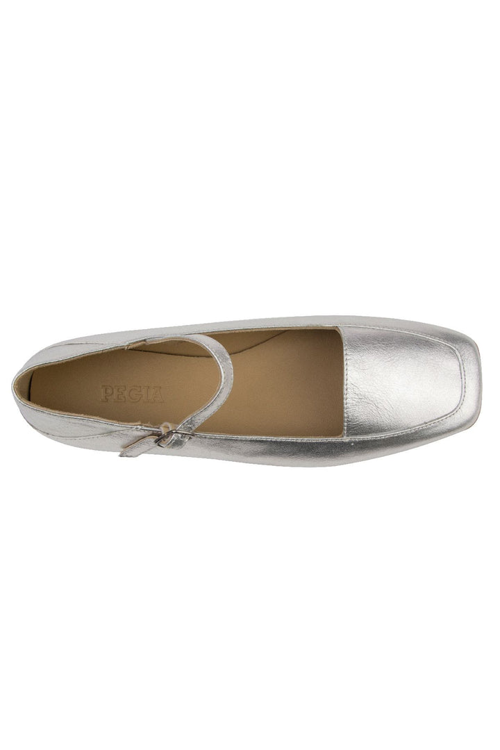 Pegia Women Leather Ballet Flats DG6007  - Silver