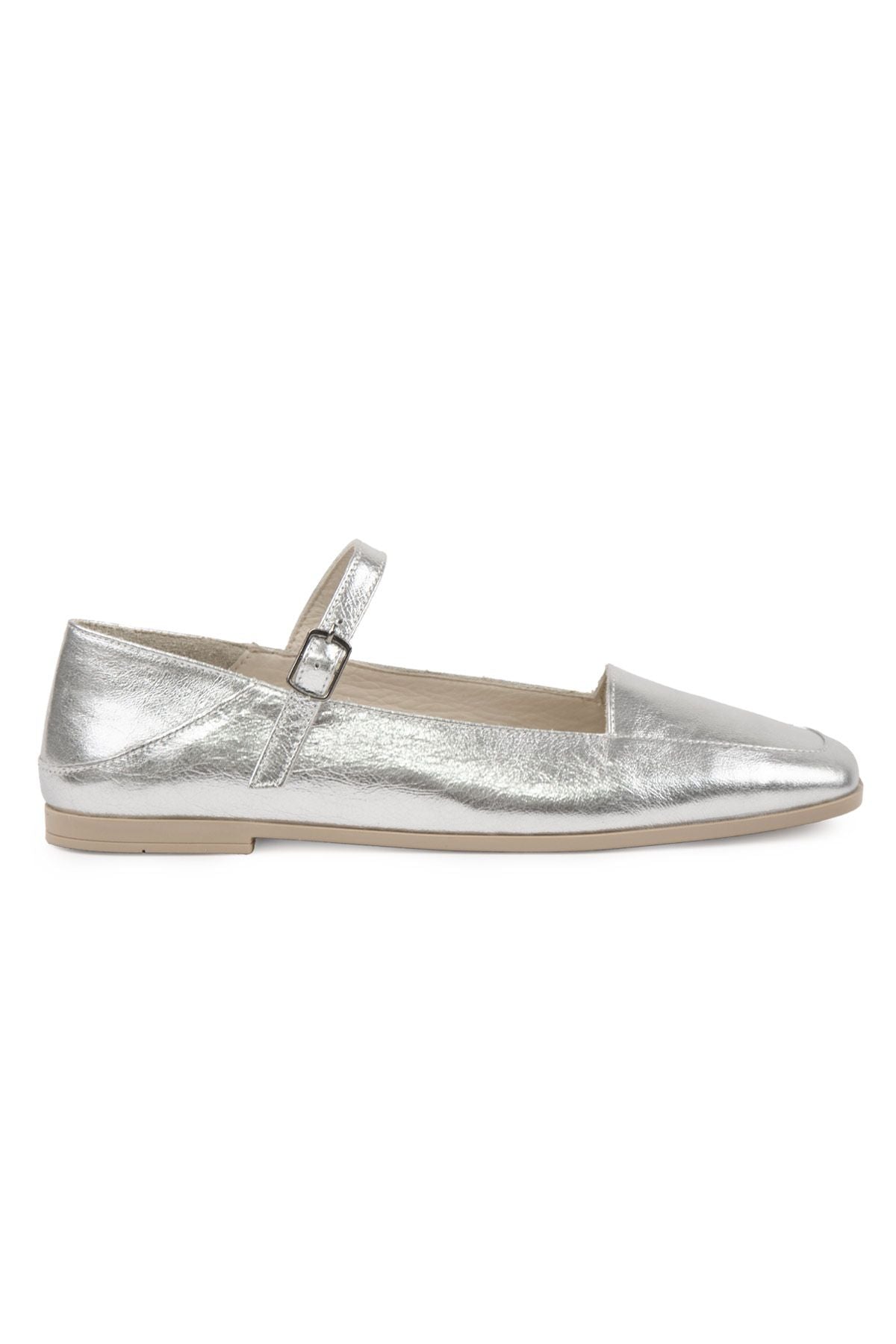 Pegia Women's Leather Ballet Flats DG6065  - Silver