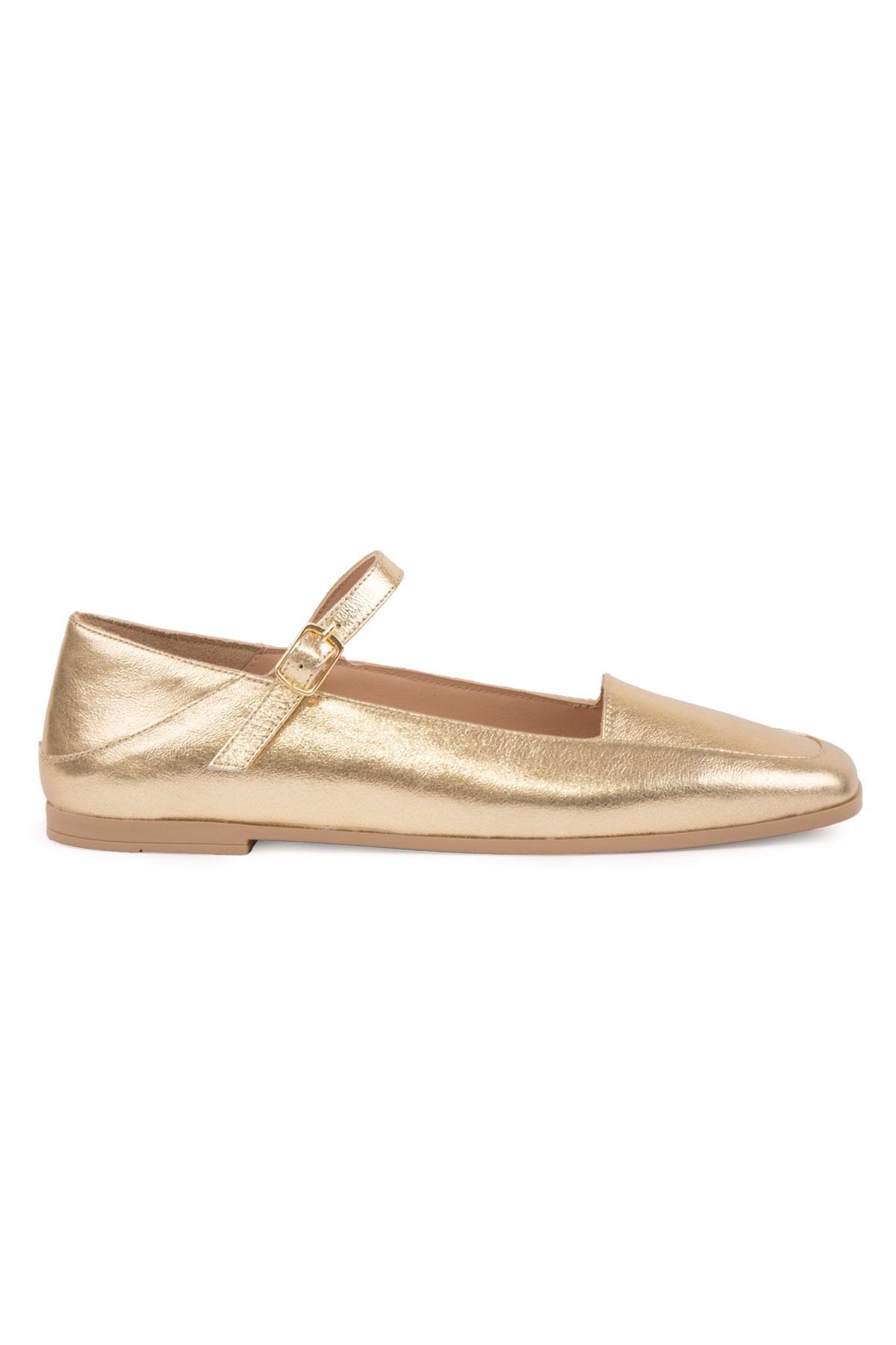 Pegia Women's Leather Ballet Flats DG6065  - Gold