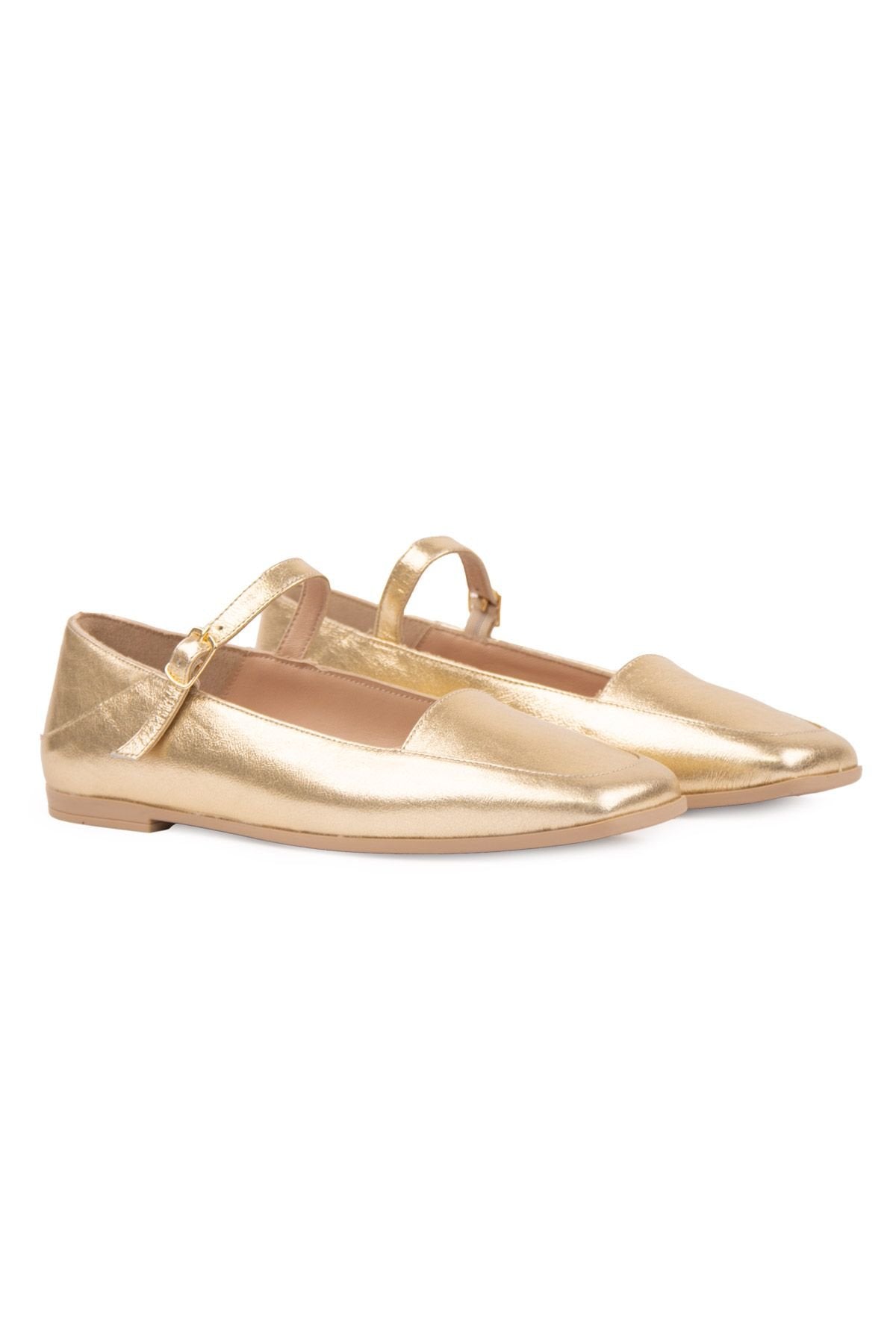 Pegia Women's Leather Ballet Flats DG6065  - Gold