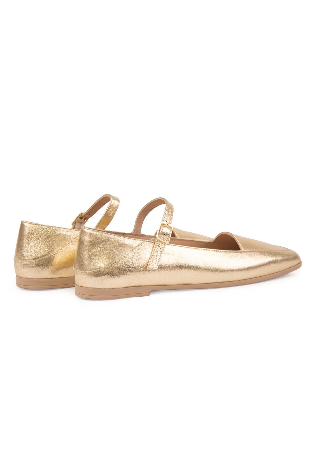 Pegia Women's Leather Ballet Flats DG6065  - Gold