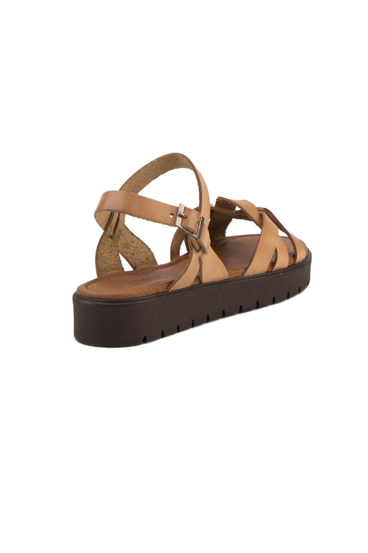 Pegia Women's Leather Sandals DG6004  - Chestnut