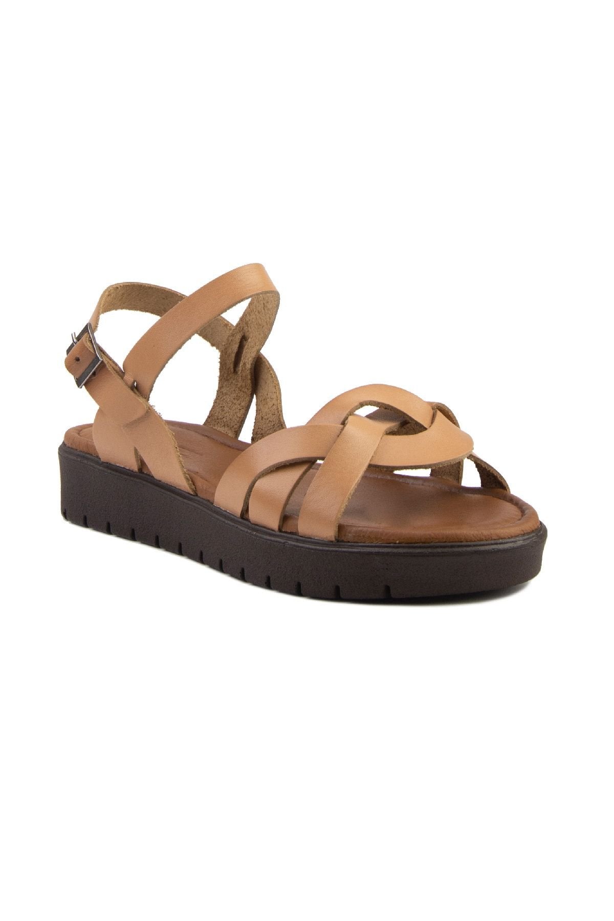 Pegia Women's Leather Sandals DG6004  - Chestnut