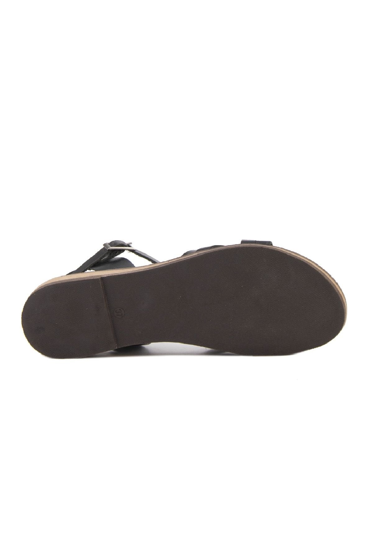 Pegia Women Leather Sandals DG6006  - Black
