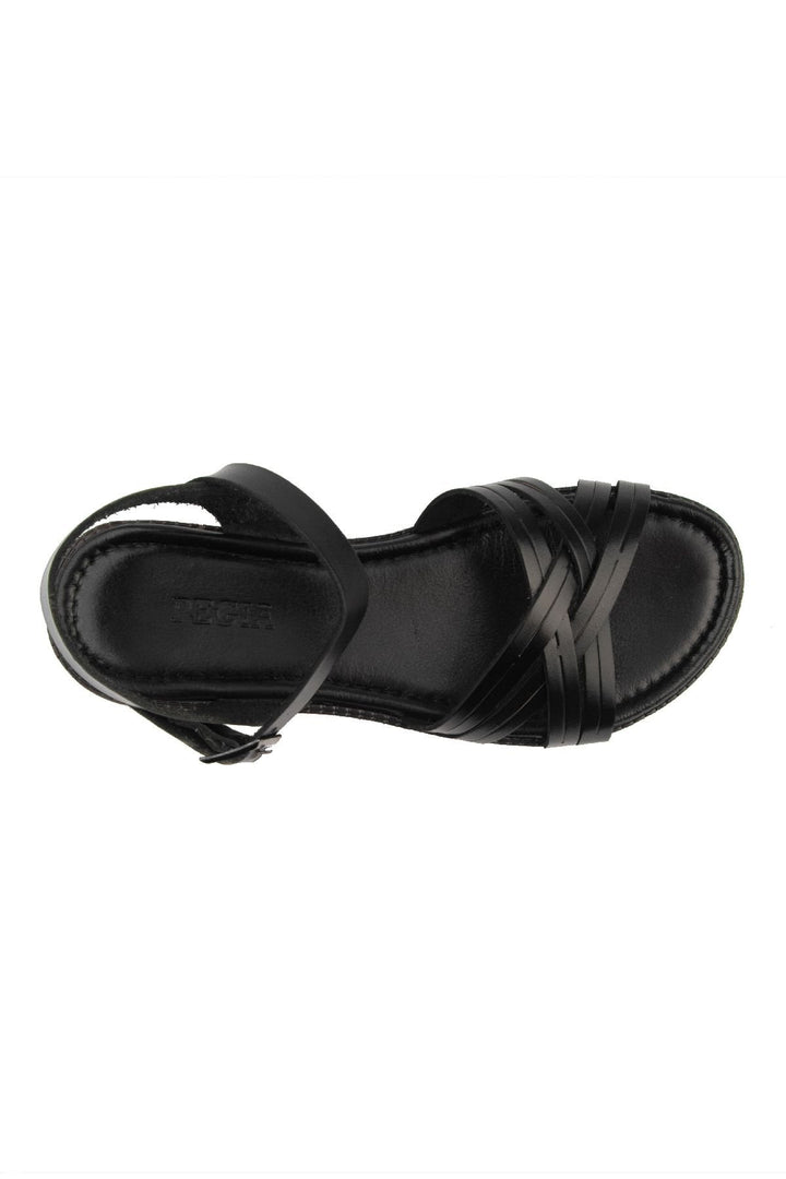 Pegia Women Leather Sandals DG6006  - Black