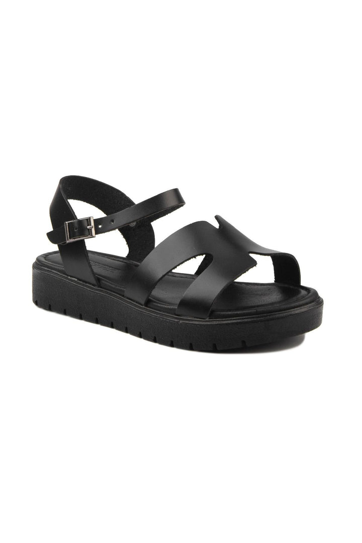 Pegia Women's Leather Sandals DG6020  - Black