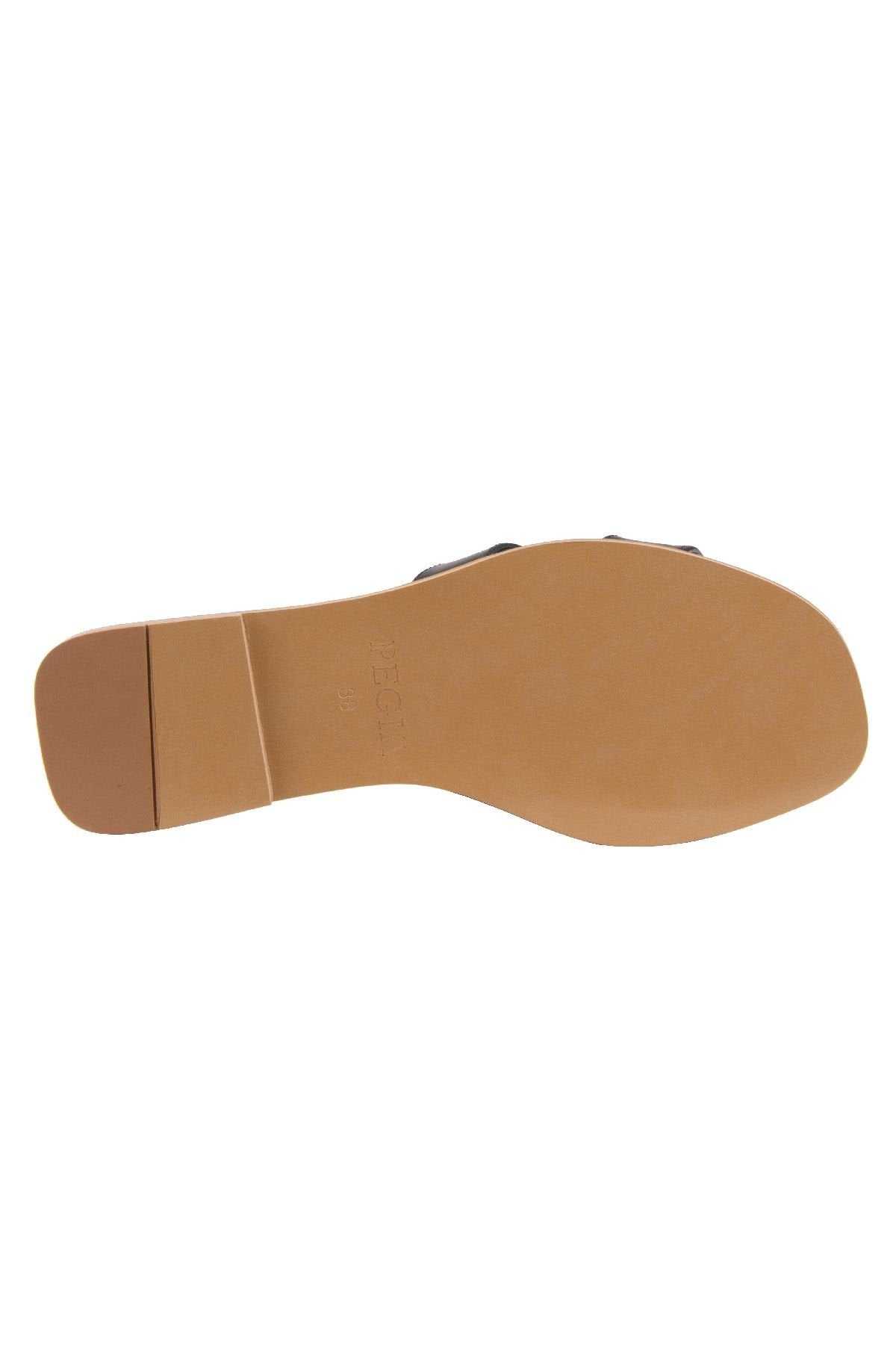 Pegia Women's Leather Slippers 215550  - Black