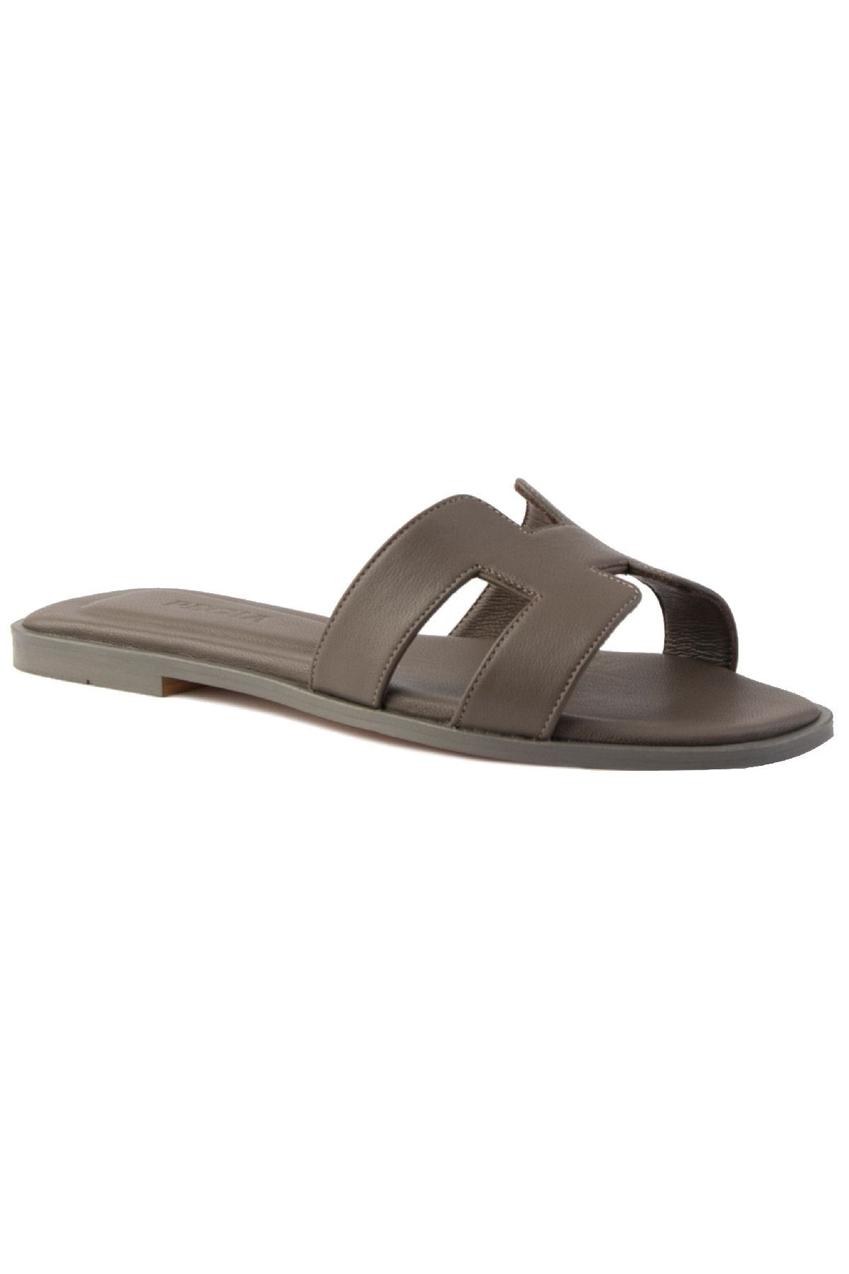 Pegia Women's Leather Slippers 215550  - Stone