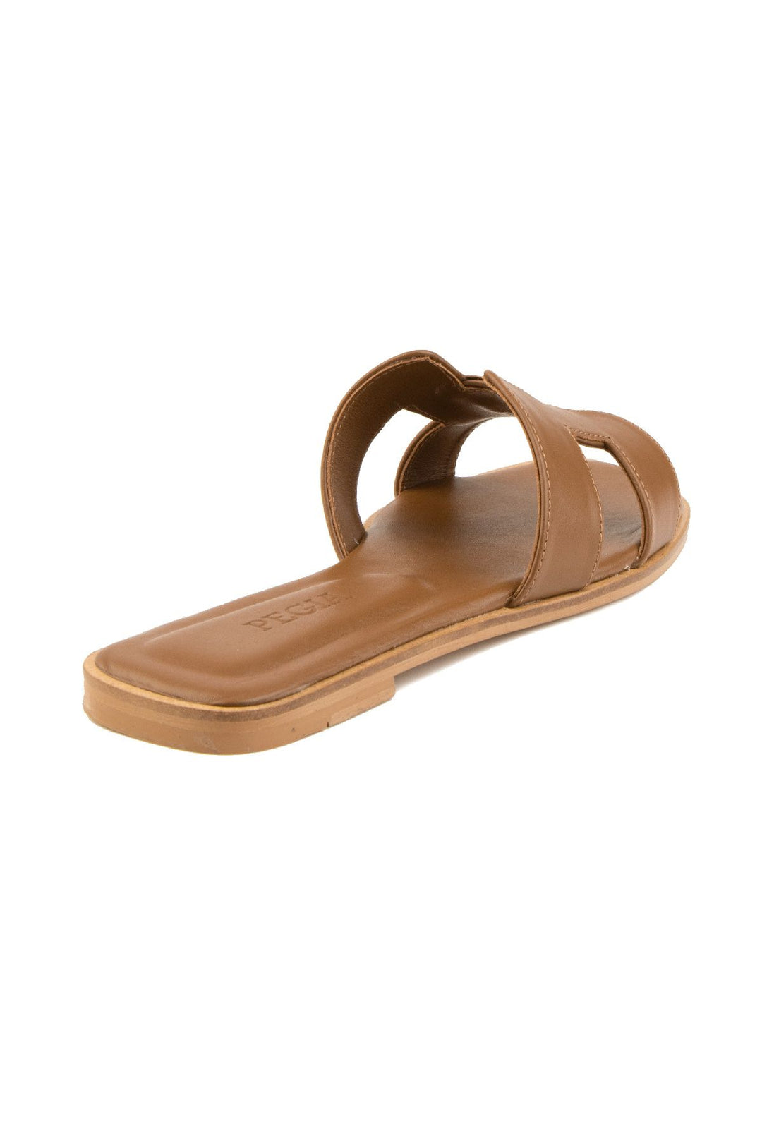 Pegia Women's Leather Slippers 215550  - Chestnut