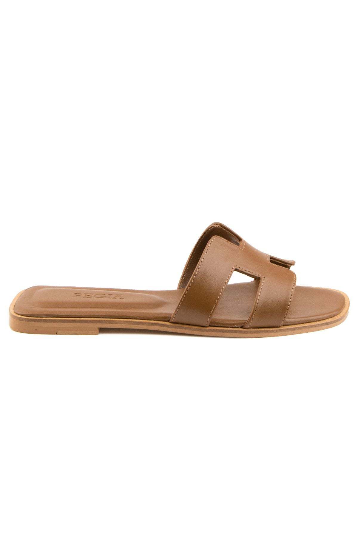 Pegia Women's Leather Slippers 215550  - Chestnut