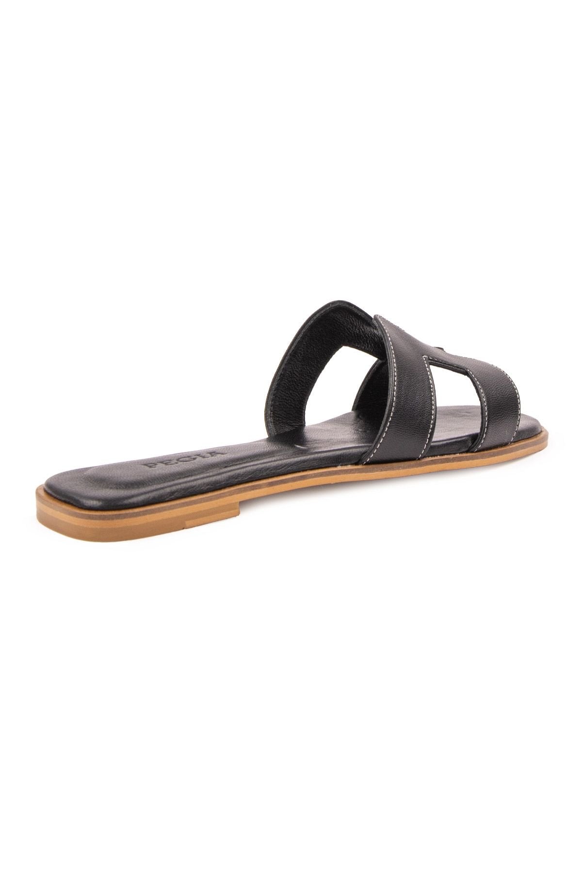 Pegia Women's Leather Slippers 215550  - Black