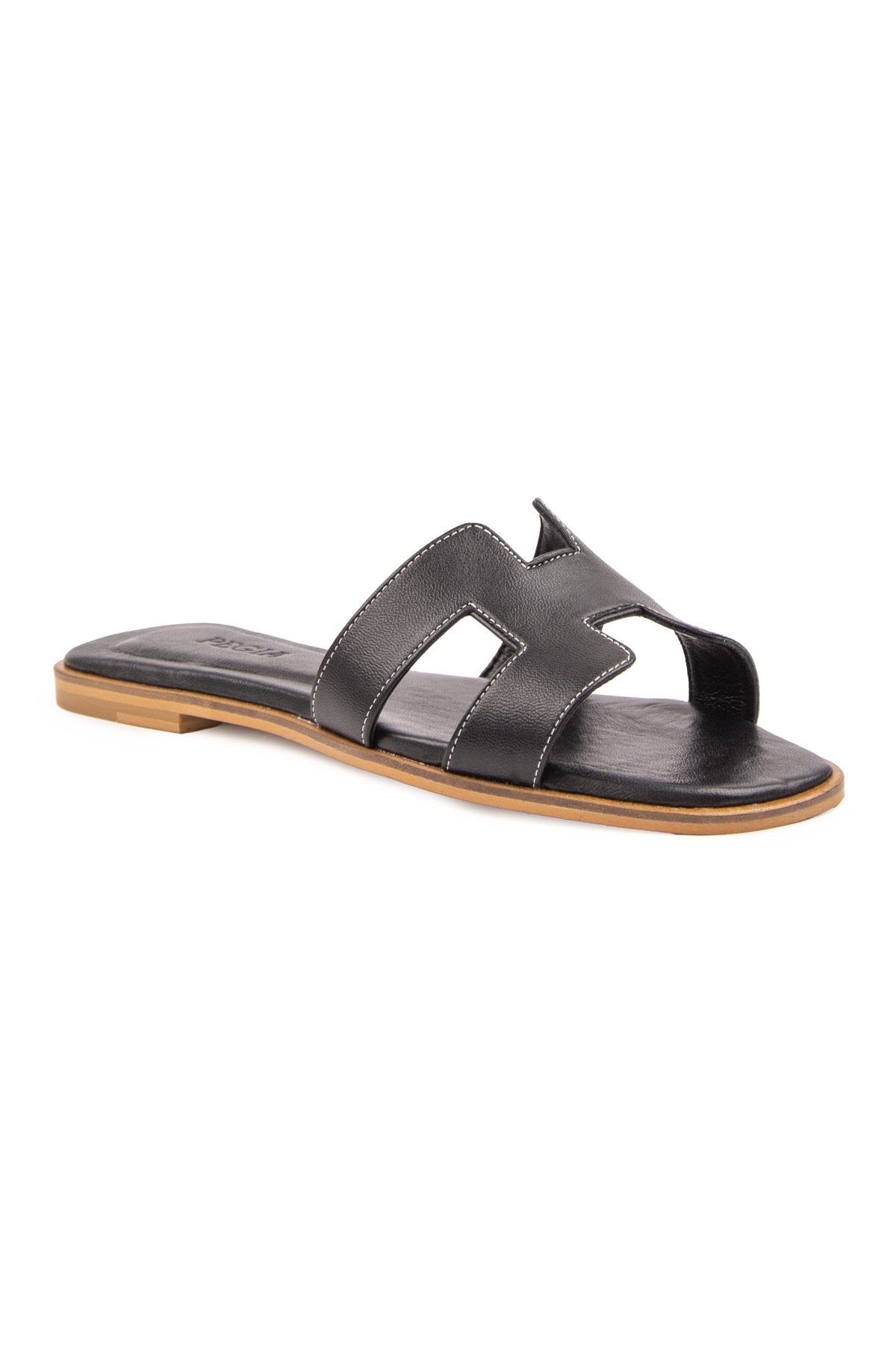 Pegia Women's Leather Slippers 215550  - Black
