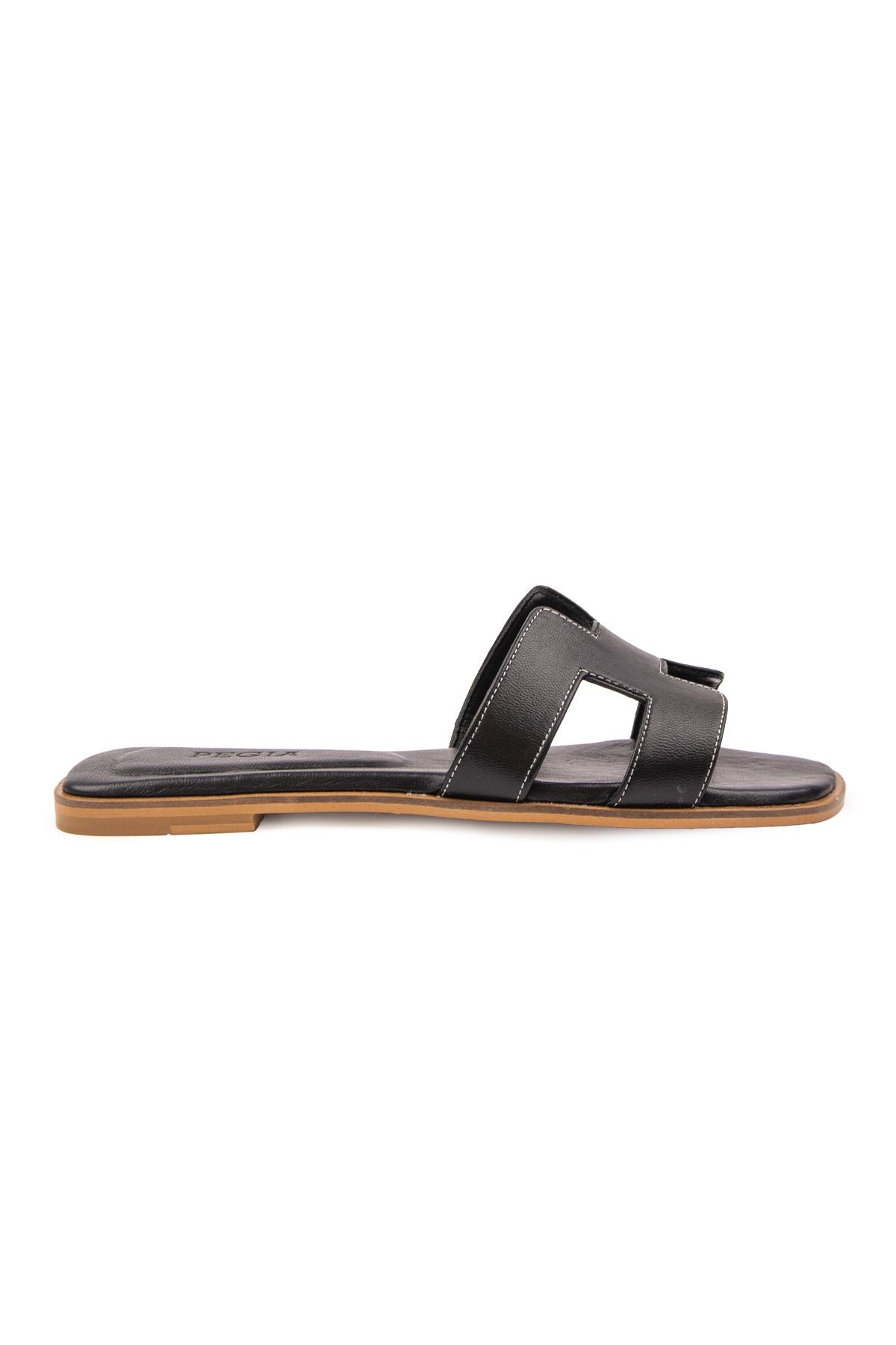 Pegia Women's Leather Slippers 215550  - Black