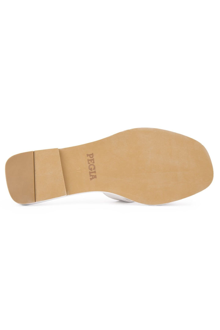 Pegia Women's Leather Slippers 215550  - White