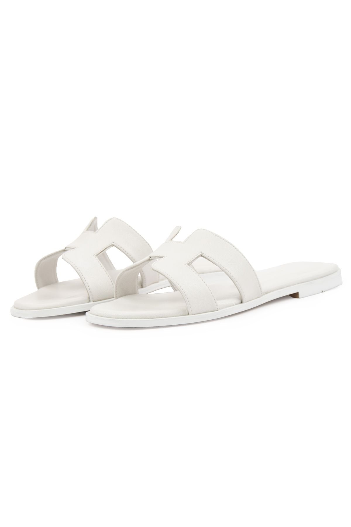 Pegia Women's Leather Slippers 215550  - White