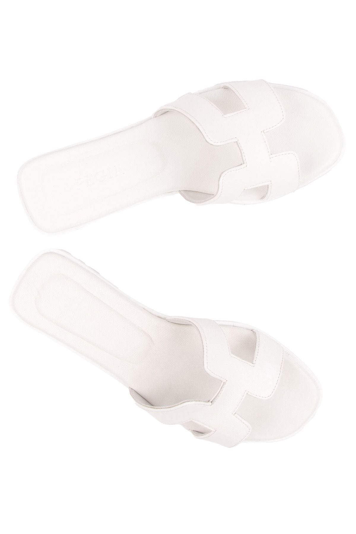 Pegia Women's Leather Slippers 215550  - White