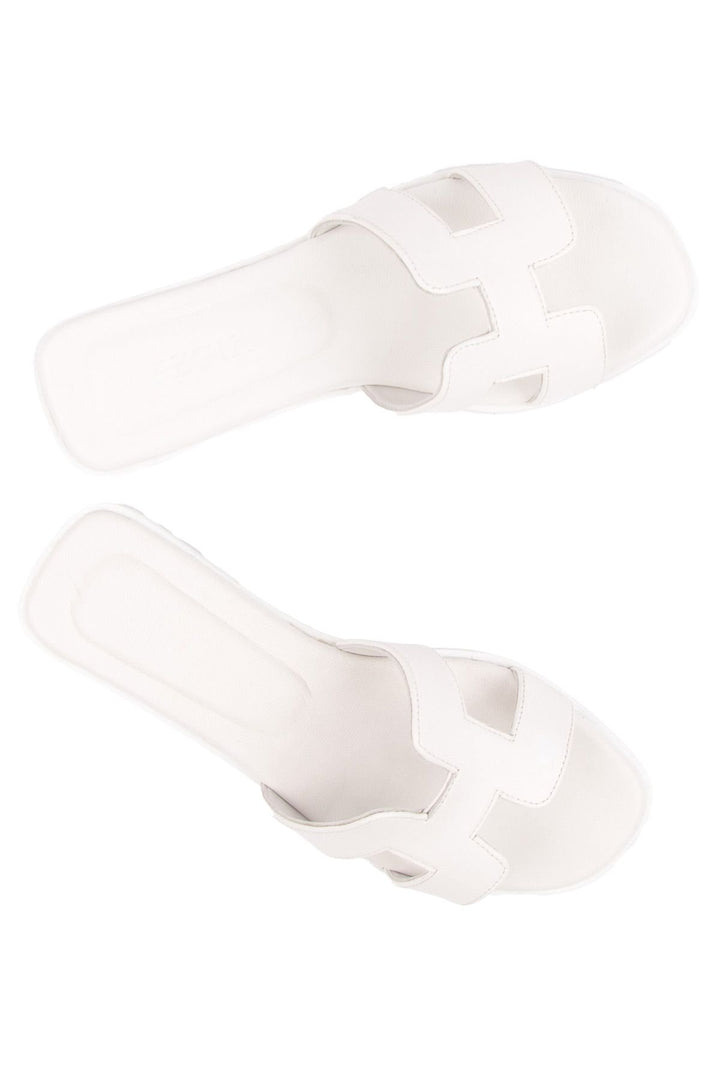 Pegia Women's Leather Slippers 215550  - White