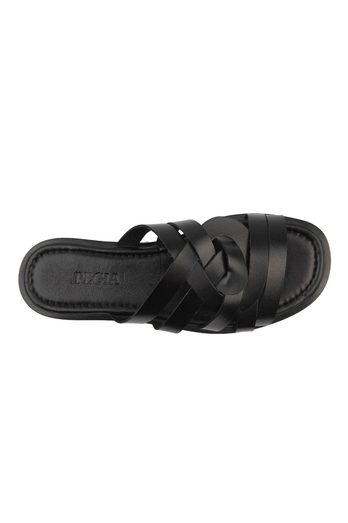 Pegia Women's Leather Slippers DG6009  - Black