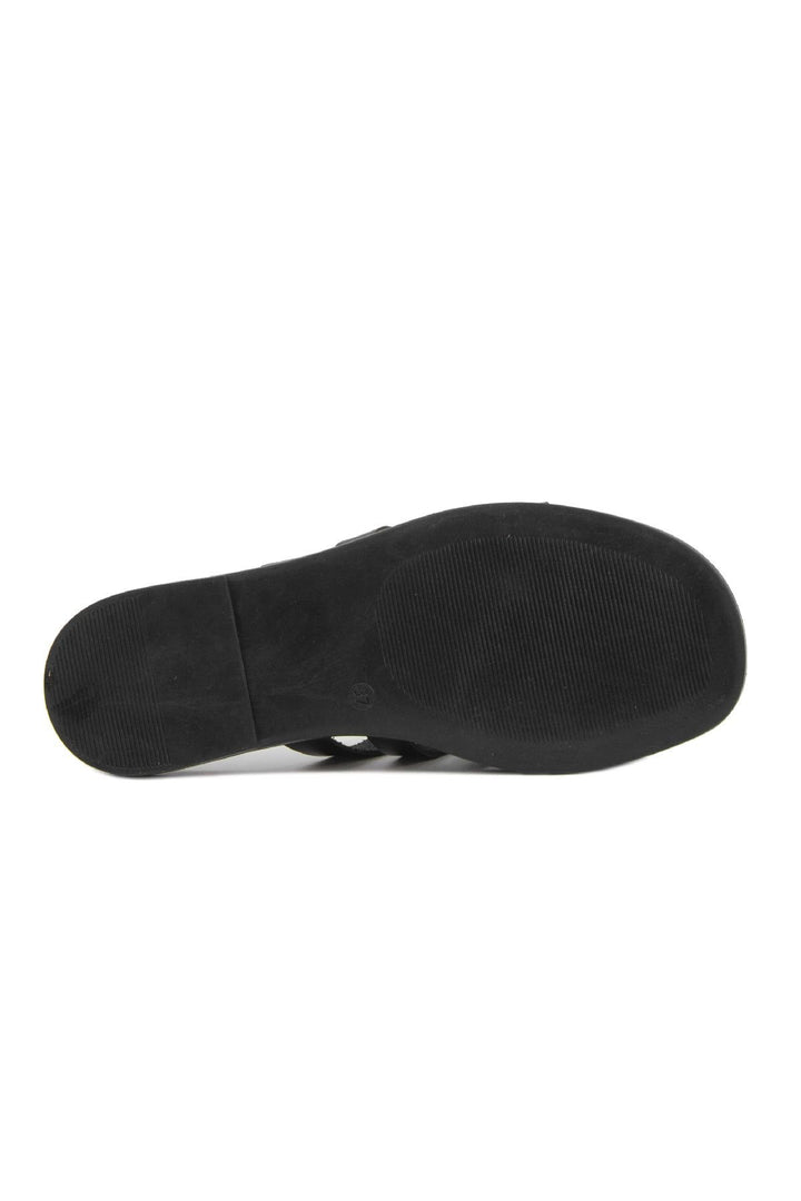 Pegia Women's Leather Slippers DG6009  - Black