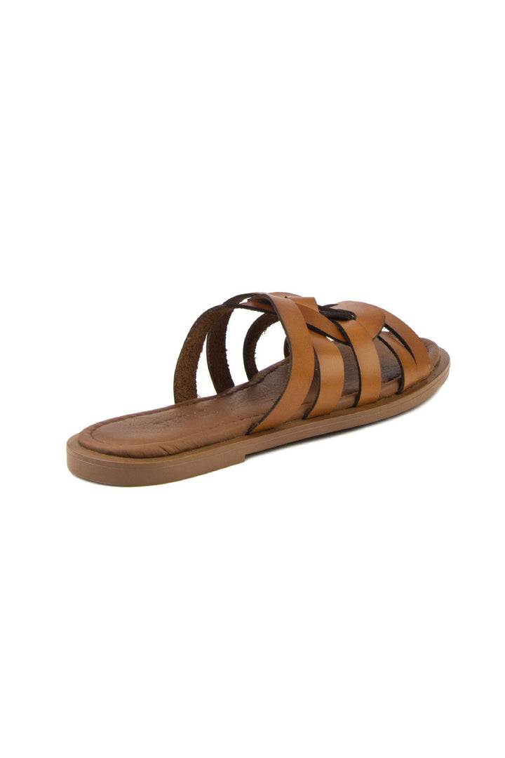Pegia Women's Leather Slippers DG6009  - Chestnut