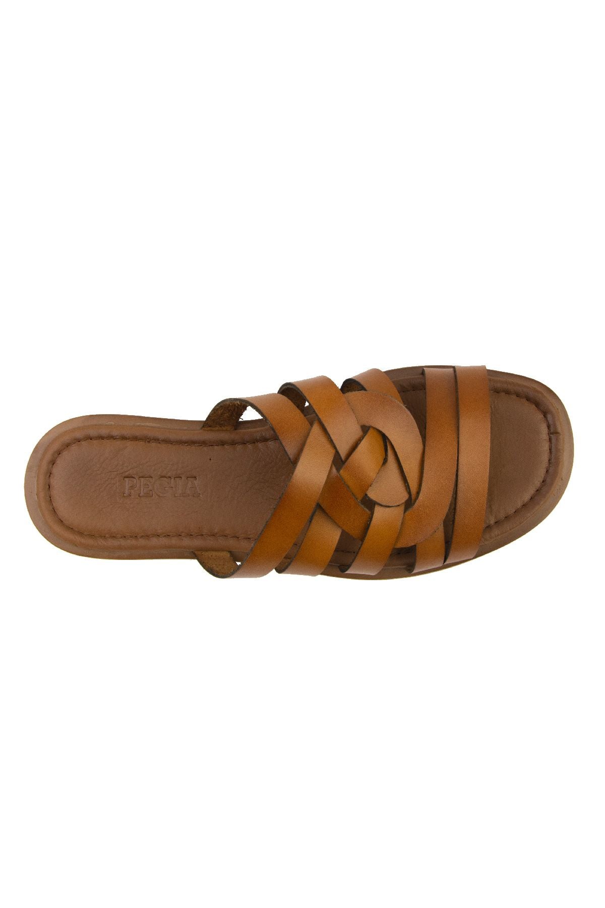 Pegia Women's Leather Slippers DG6009  - Chestnut