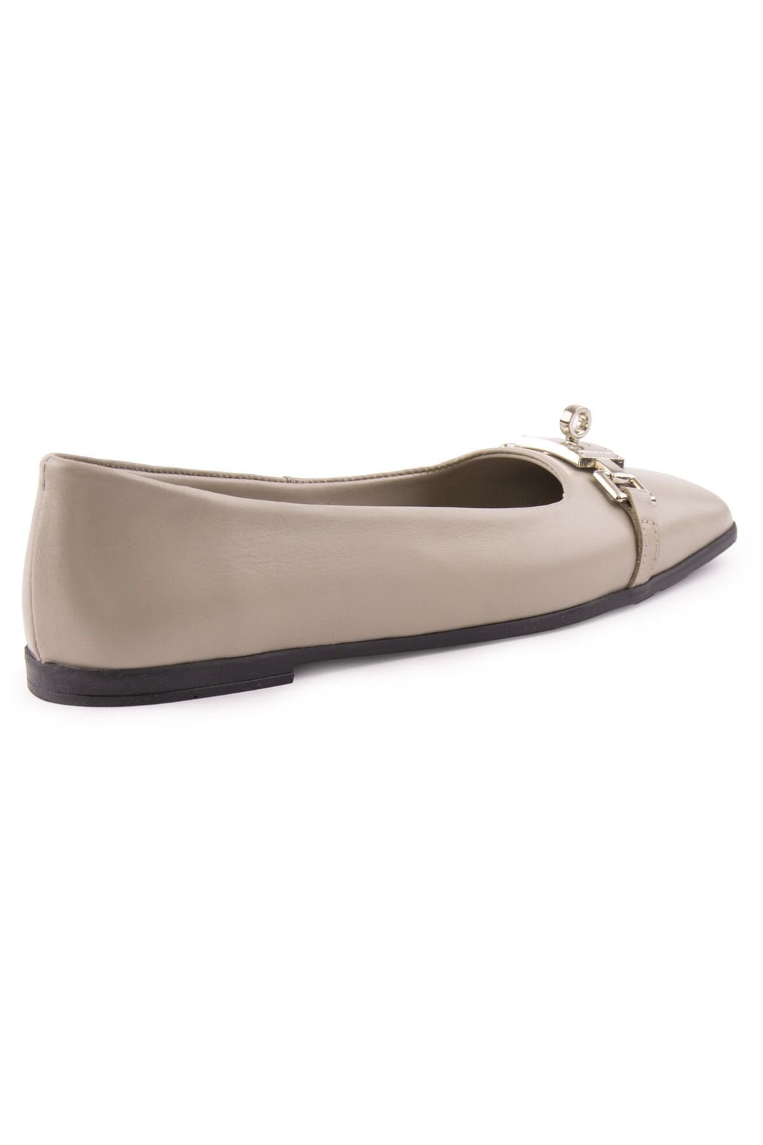Pegia Women's Leather Buckled Ballerinas DG6032  - Stone
