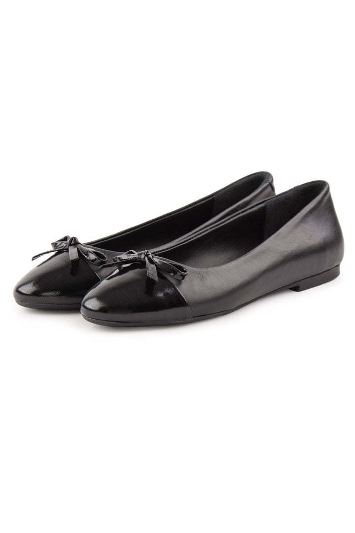Pegia Women's Genuine Leather Ballerina DG6033  - Black