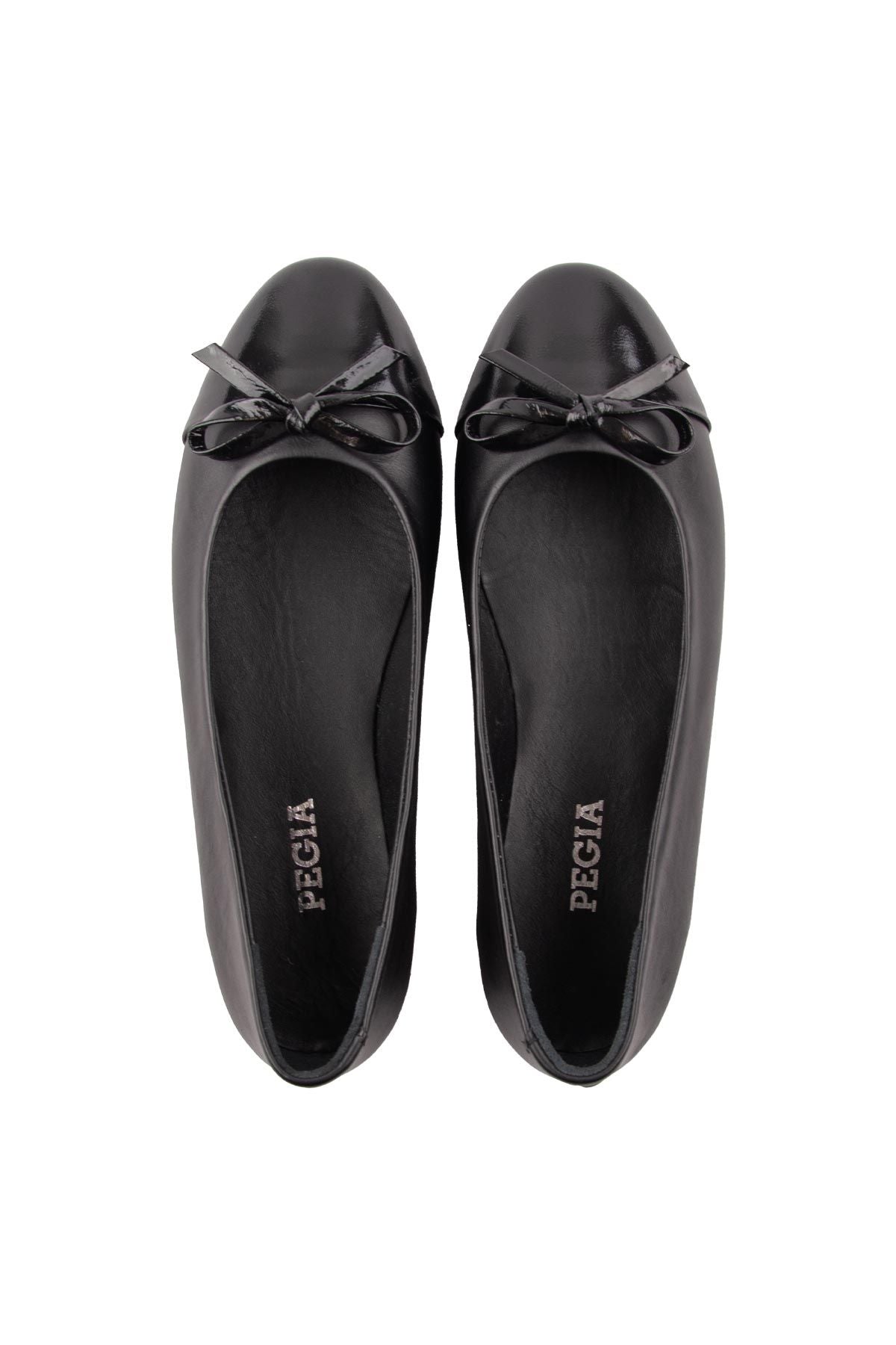 Pegia Women's Genuine Leather Ballerina DG6033  - Black