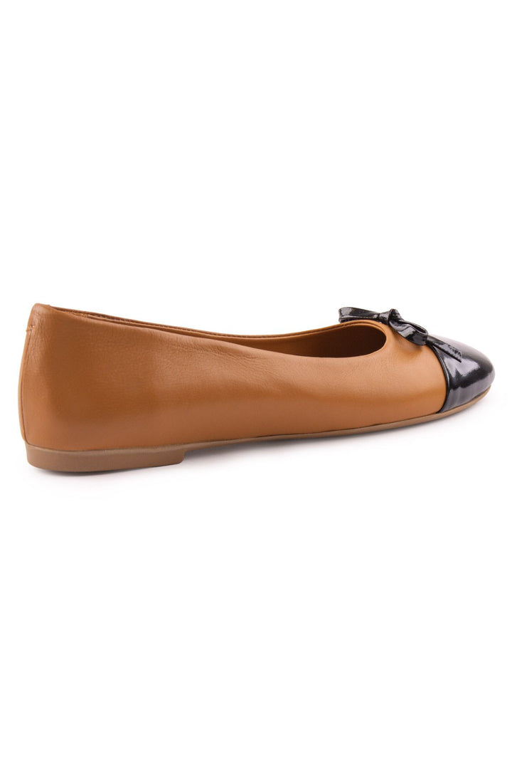 Pegia Women's Genuine Leather Ballerina DG6033  - Chestnut