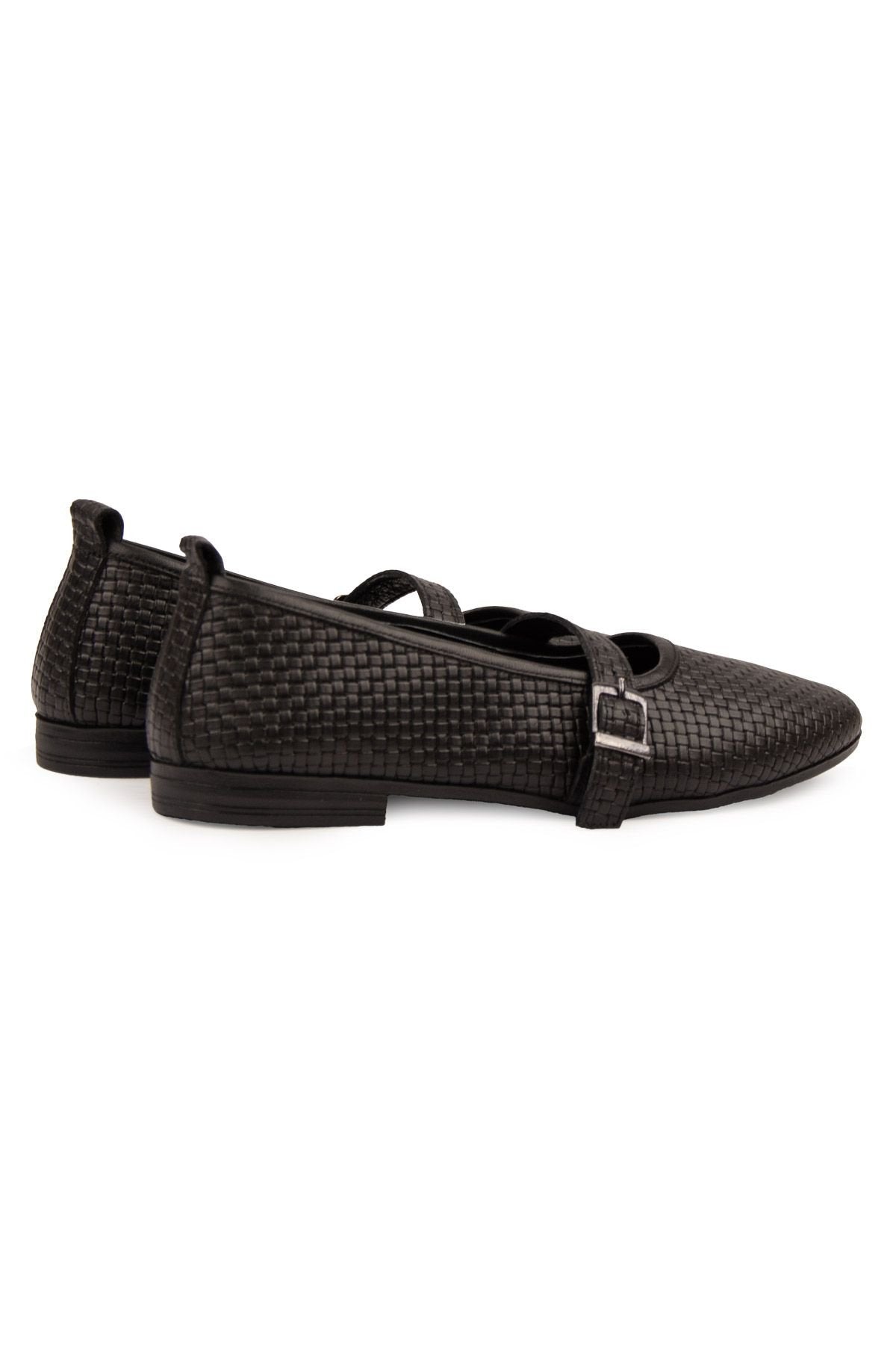 Pegia Genuine Leather Women's Ballet Flats DG6041  - Black
