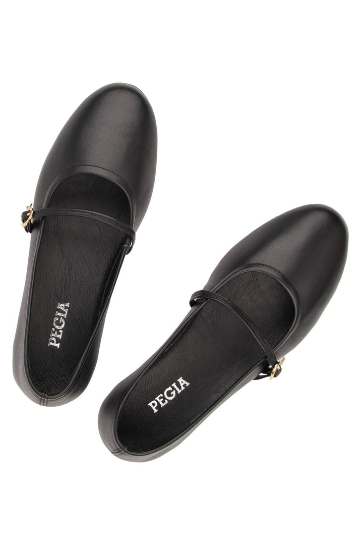 Pegia Women Leather Ballet Flats DG6042  - Black
