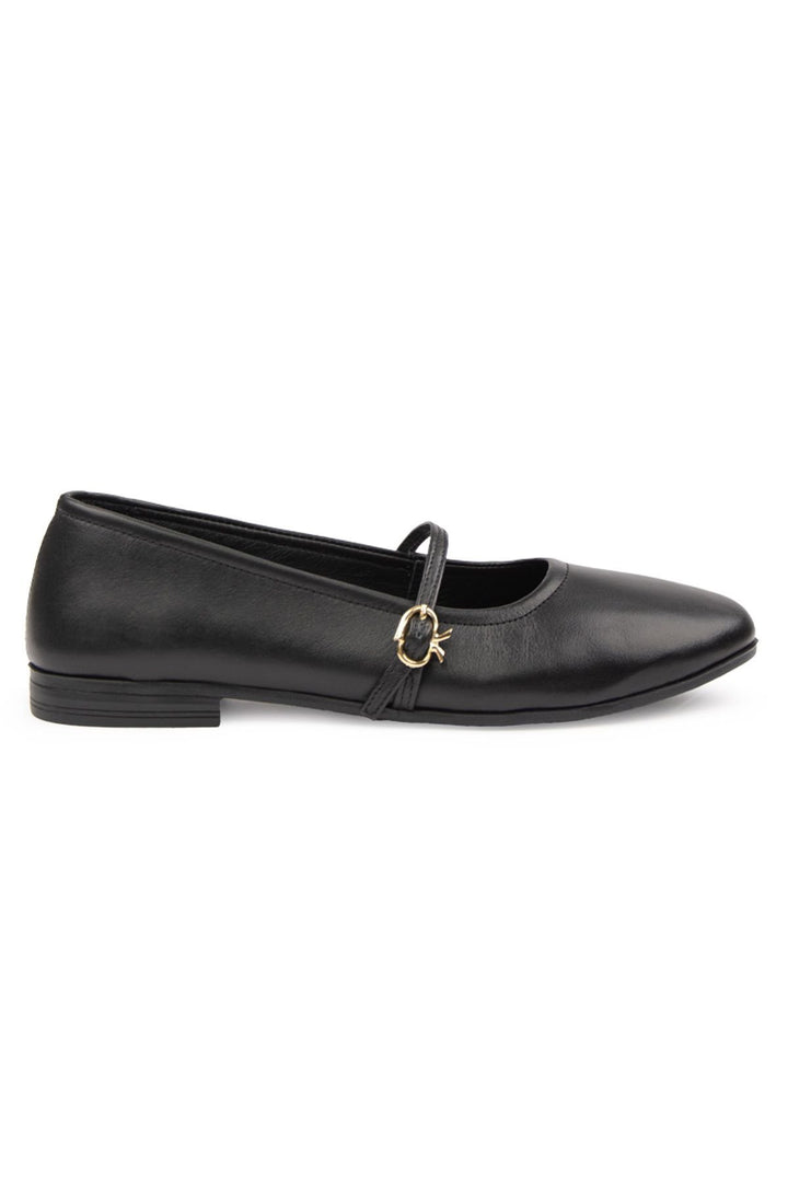 Pegia Women Leather Ballet Flats DG6042  - Black