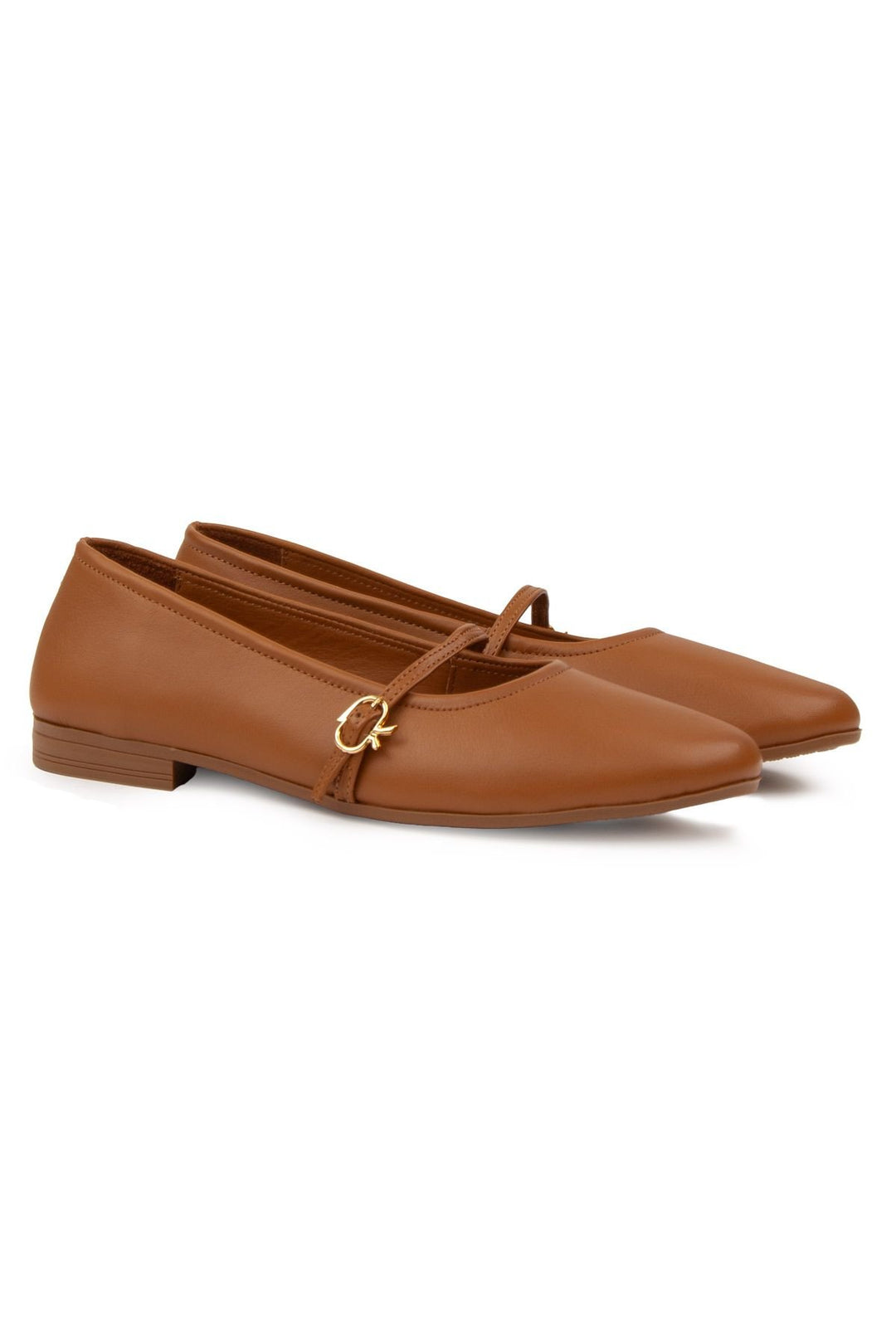 Pegia Women Leather Ballet Flats DG6042  - Chestnut
