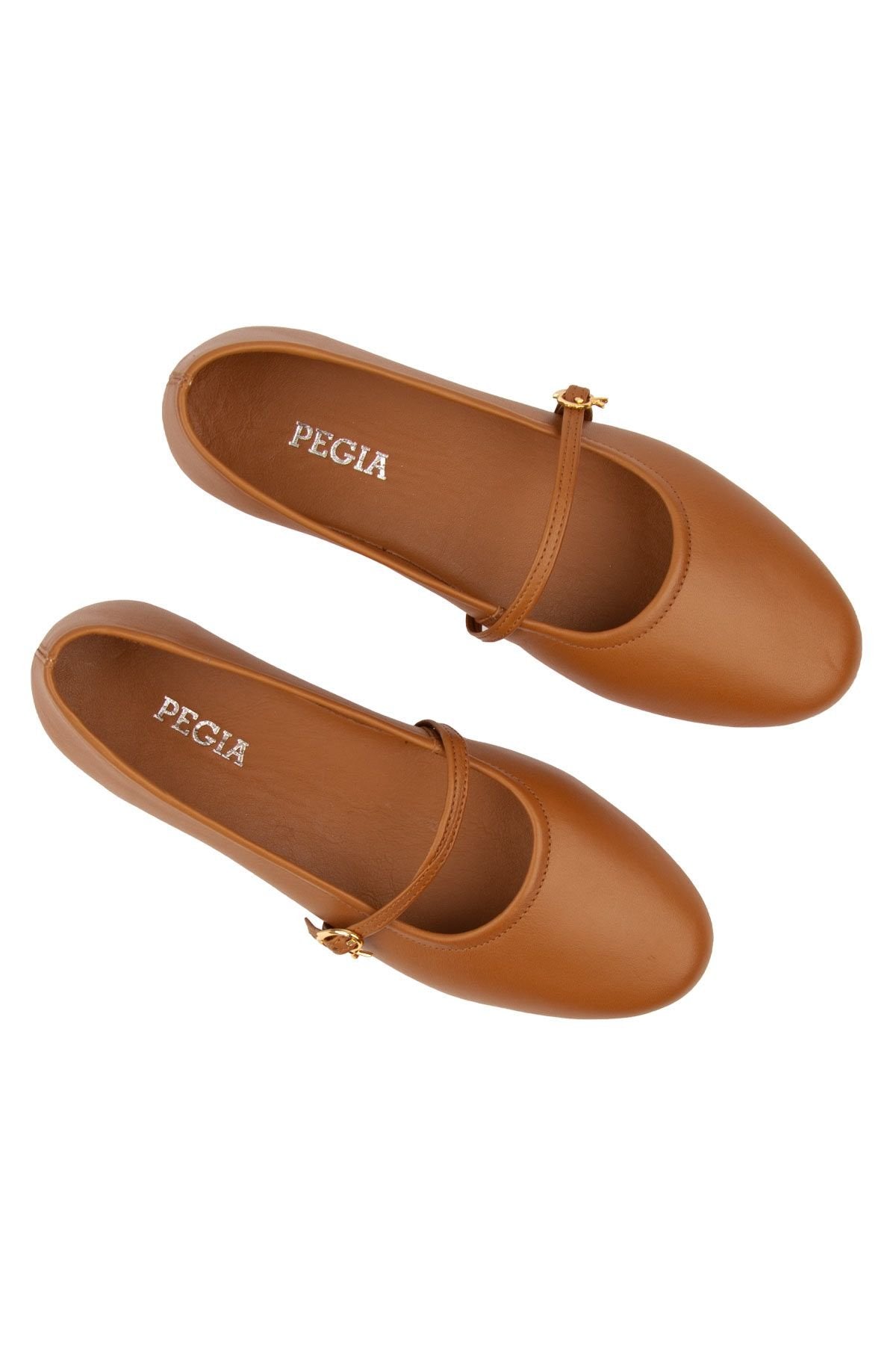 Pegia Women Leather Ballet Flats DG6042  - Chestnut