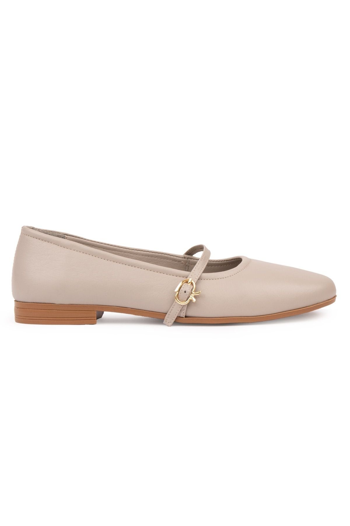 Pegia Women Leather Ballet Flats DG6042  - Stone