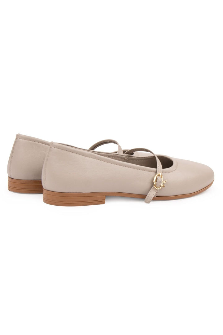Pegia Women Leather Ballet Flats DG6042  - Stone