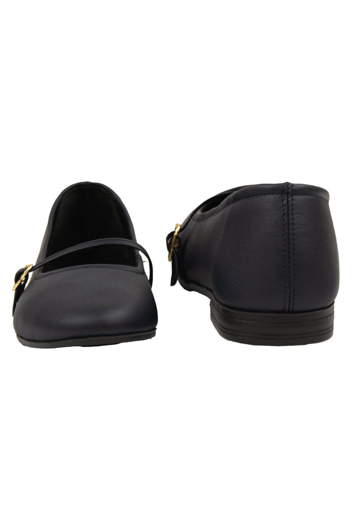 Pegia Women Leather Ballet Flats DG6042  - Navy
