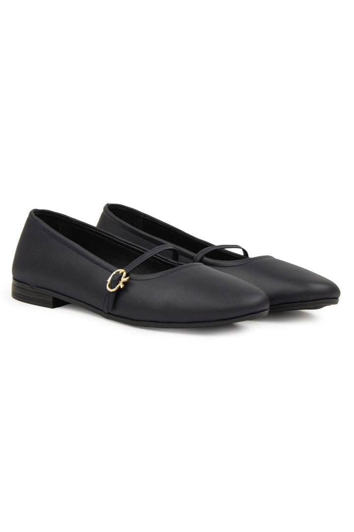 Pegia Women Leather Ballet Flats DG6042  - Navy
