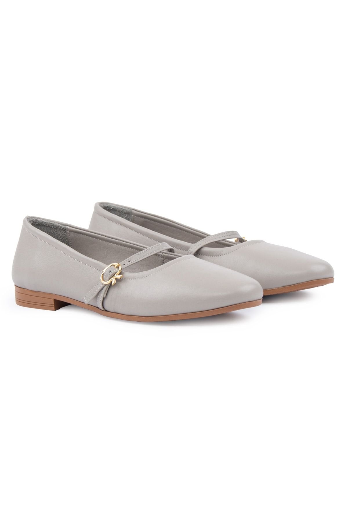 Pegia Women Leather Ballet Flats DG6042  - Grey