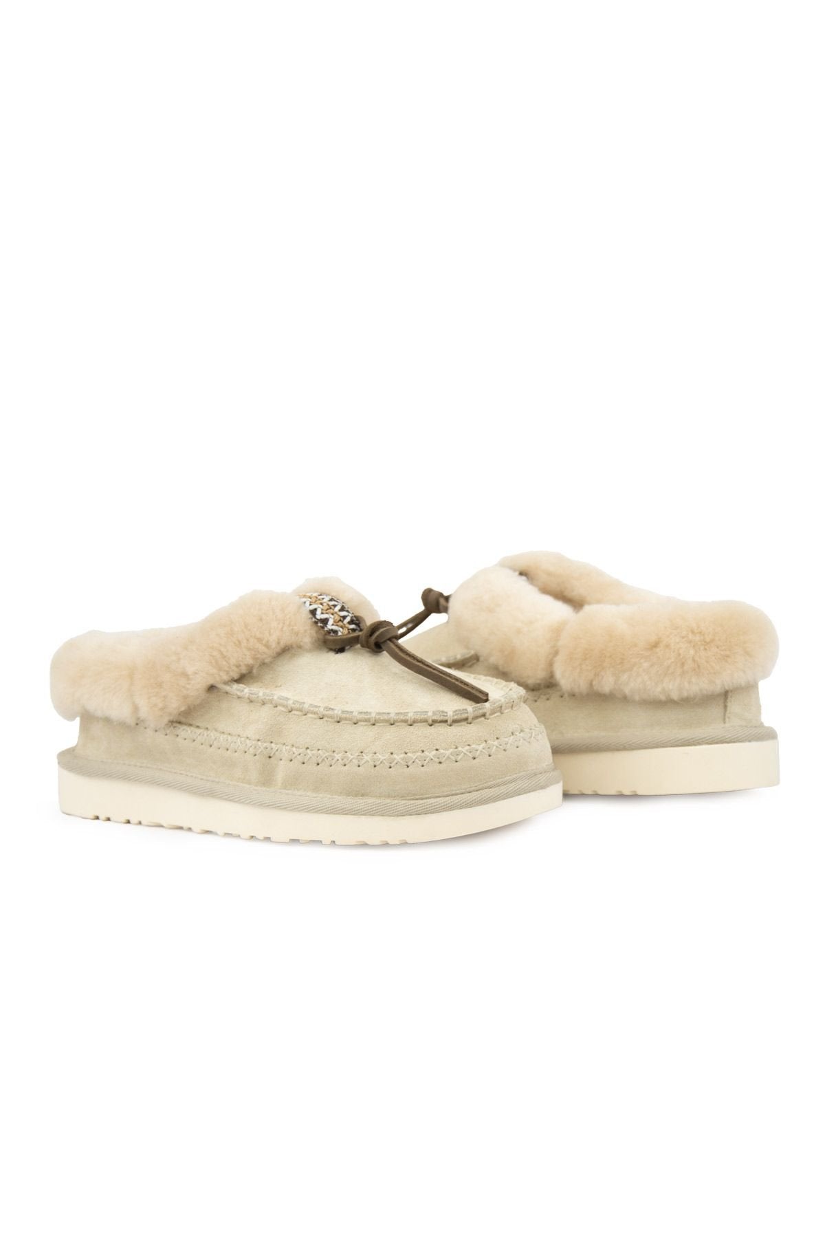 Pegia Women’s Sheepskin Shoes 191159  - Beige