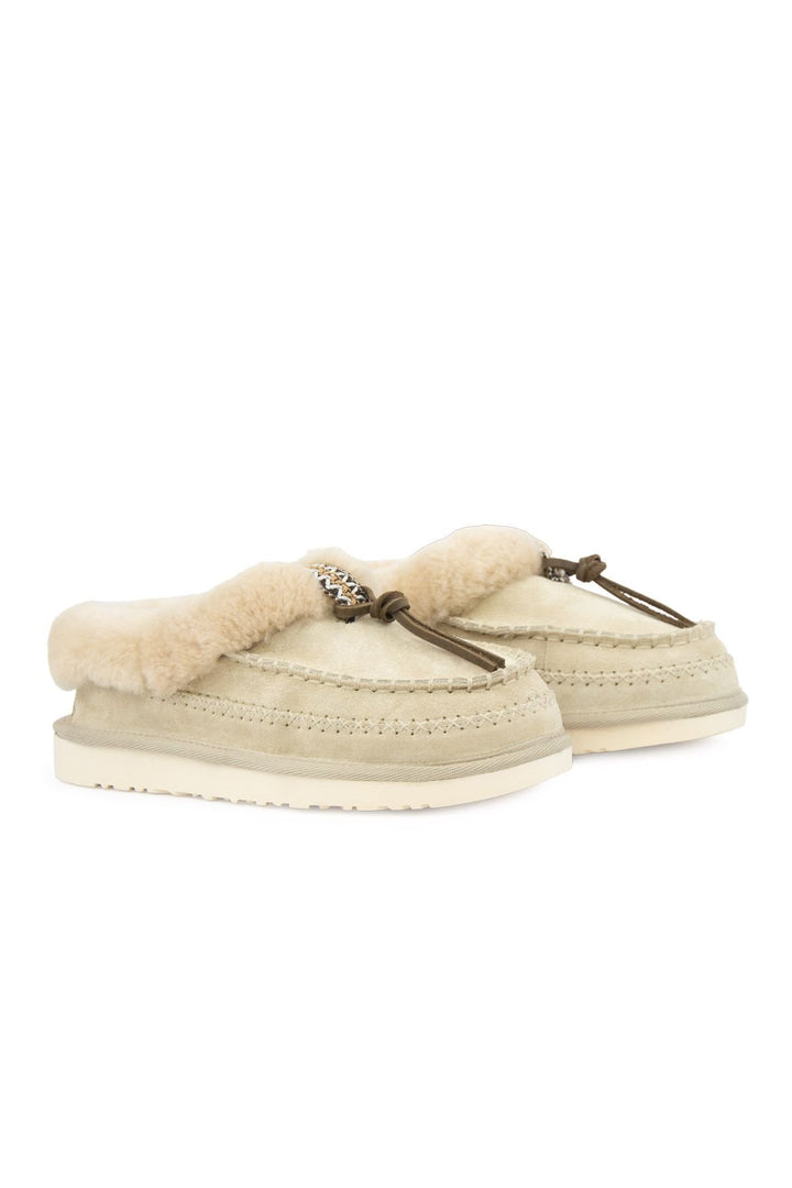 Pegia Women’s Sheepskin Shoes 191159  - Beige