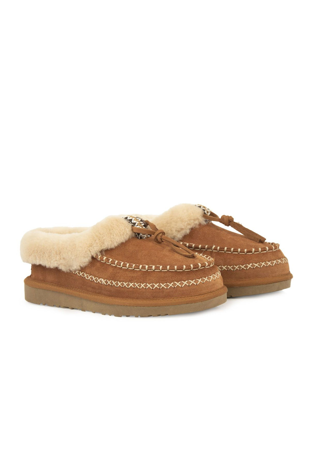 Pegia Women’s Sheepskin Shoes 191159  - Chestnut
