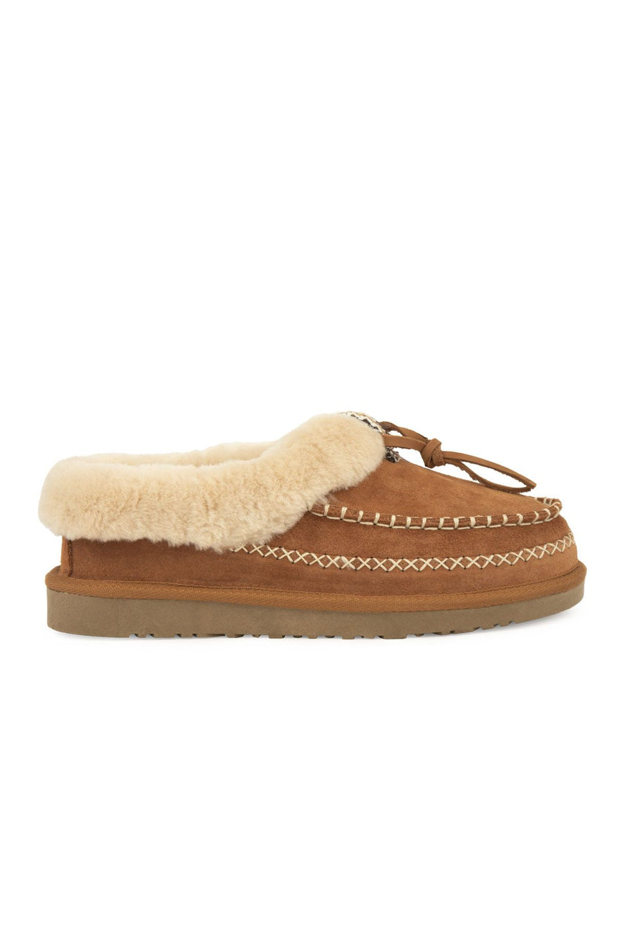 Pegia Women’s Sheepskin Shoes 191159  - Chestnut