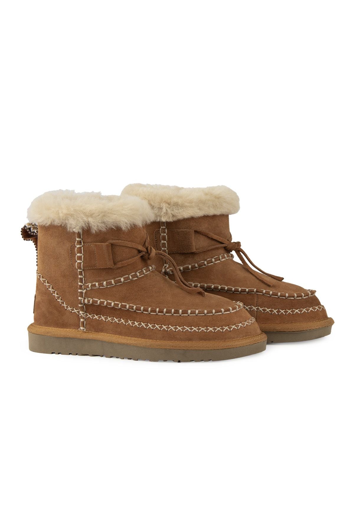 Pegia Women's Sheepskin Boots 191158  - Chestnut
